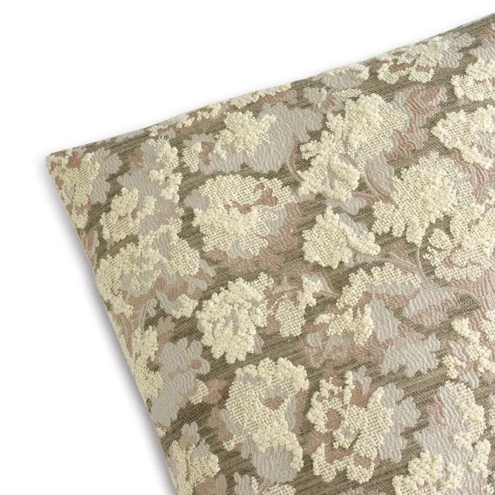 Reese Square Embroidered Throw Pillow - Brown