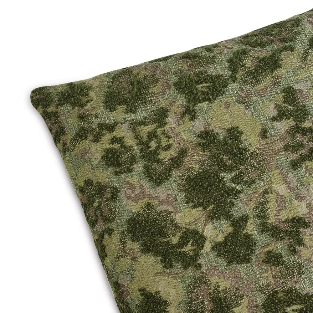 Reese Square Embroidered Throw Pillow - Green