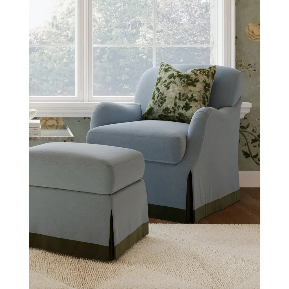 Reese Square Embroidered Throw Pillow - Green