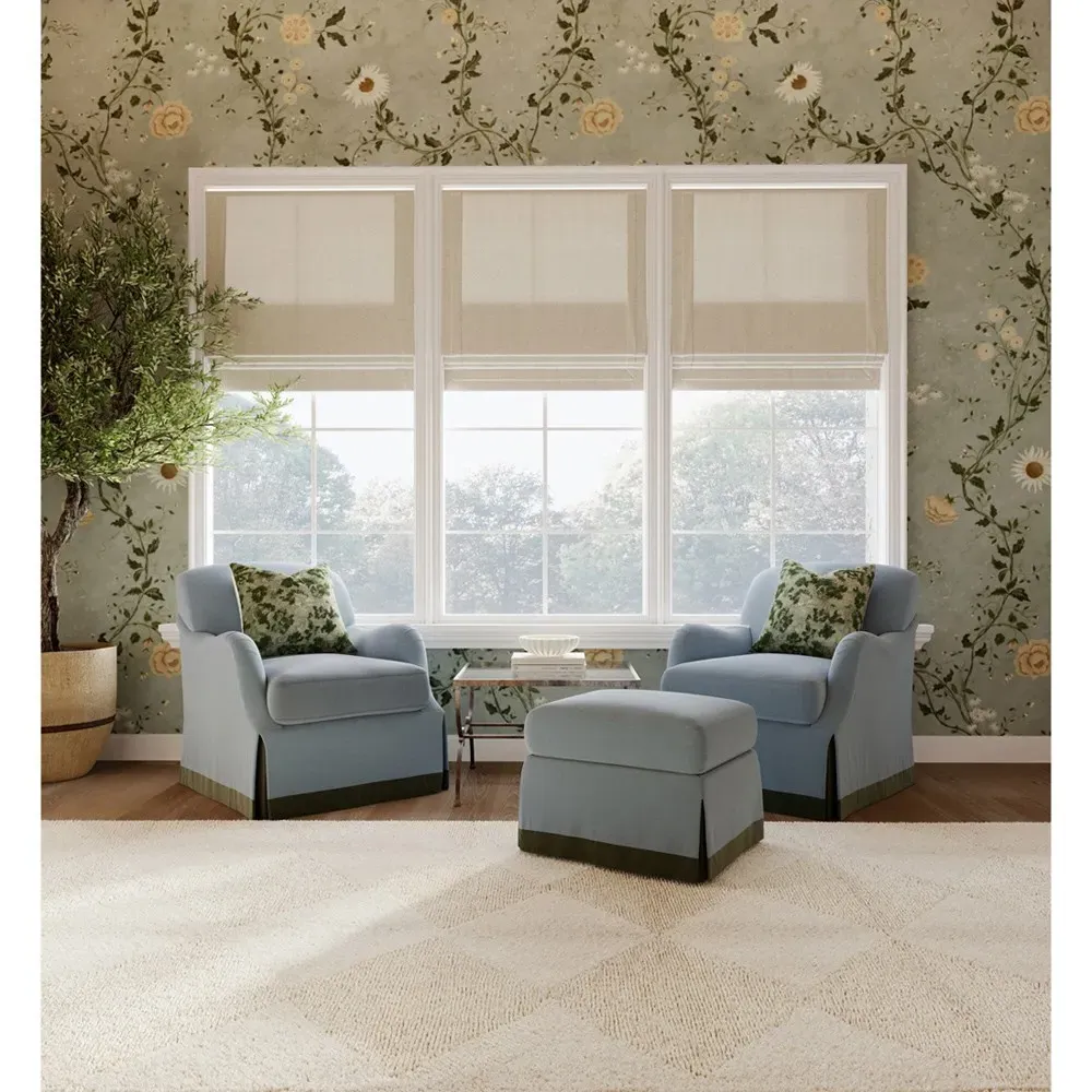 Reese Square Embroidered Throw Pillow - Green