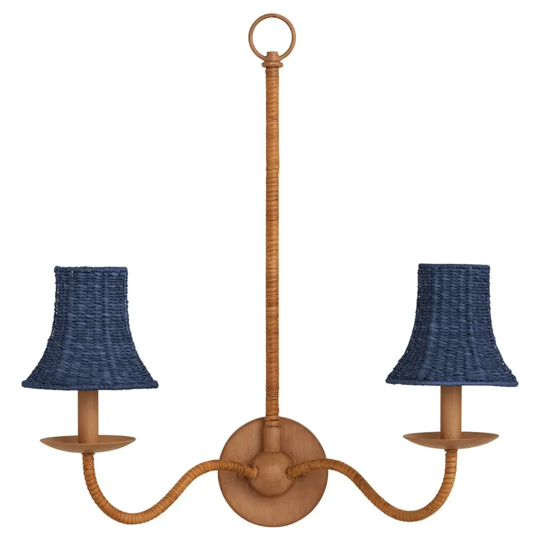 Reese Tapered Chandelier Shade - Indigo, Seagrass