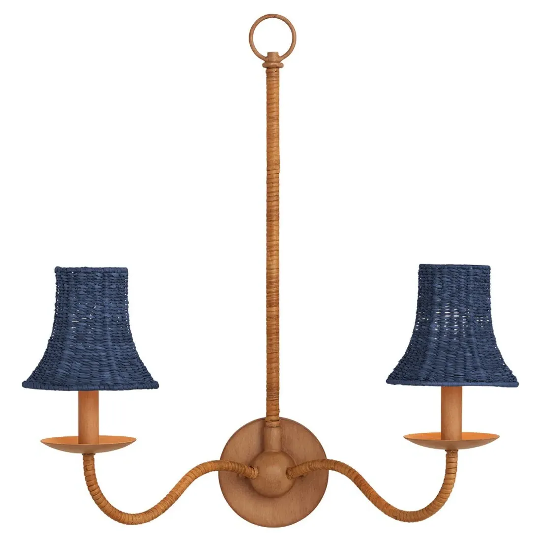Reese Tapered Chandelier Shade - Indigo, Seagrass