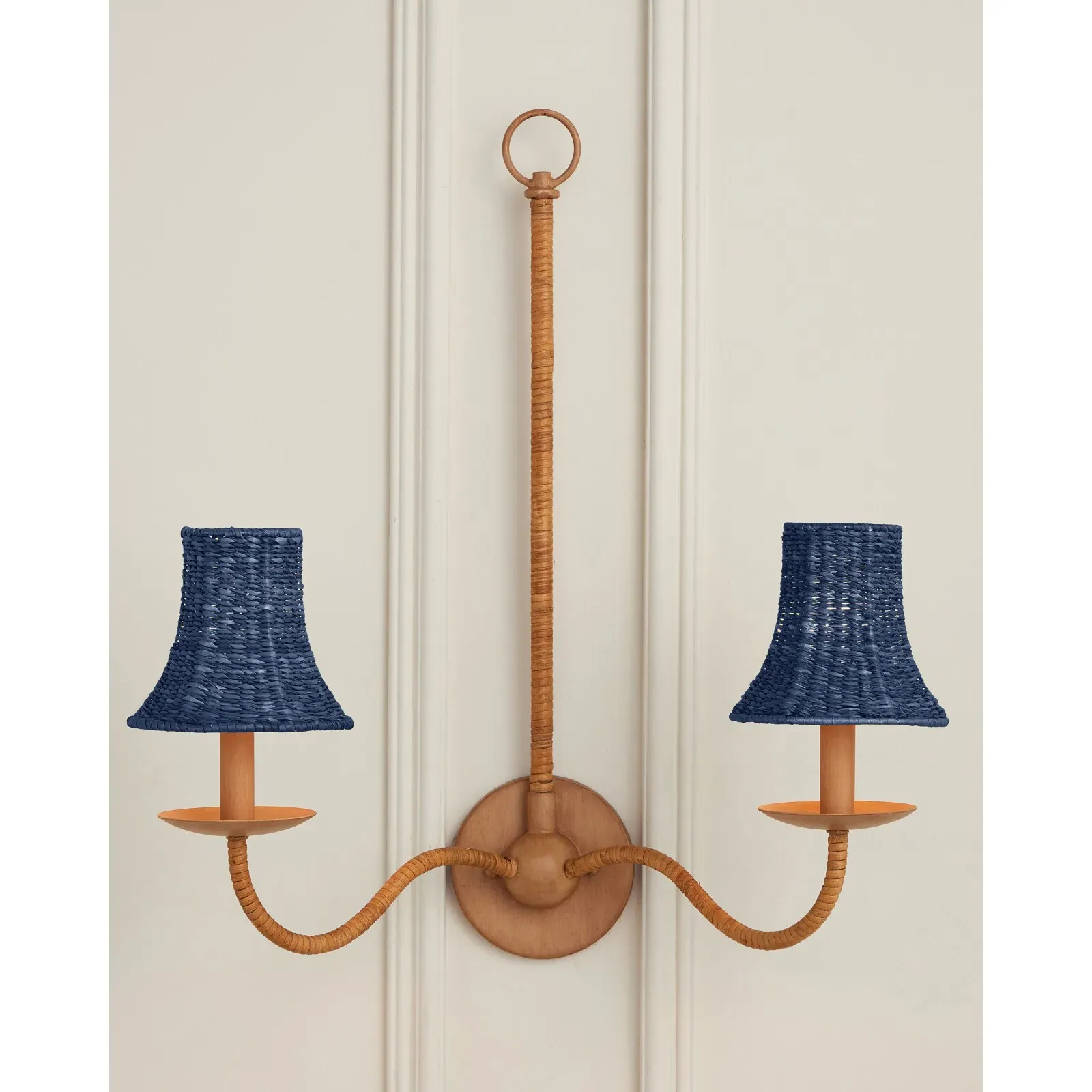 Reese Tapered Chandelier Shade - Indigo, Seagrass