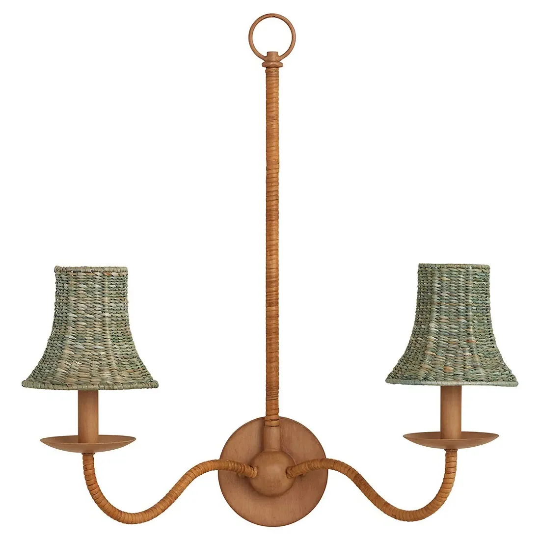 Reese Tapered Chandelier Shade - Light Teal, Seagrass