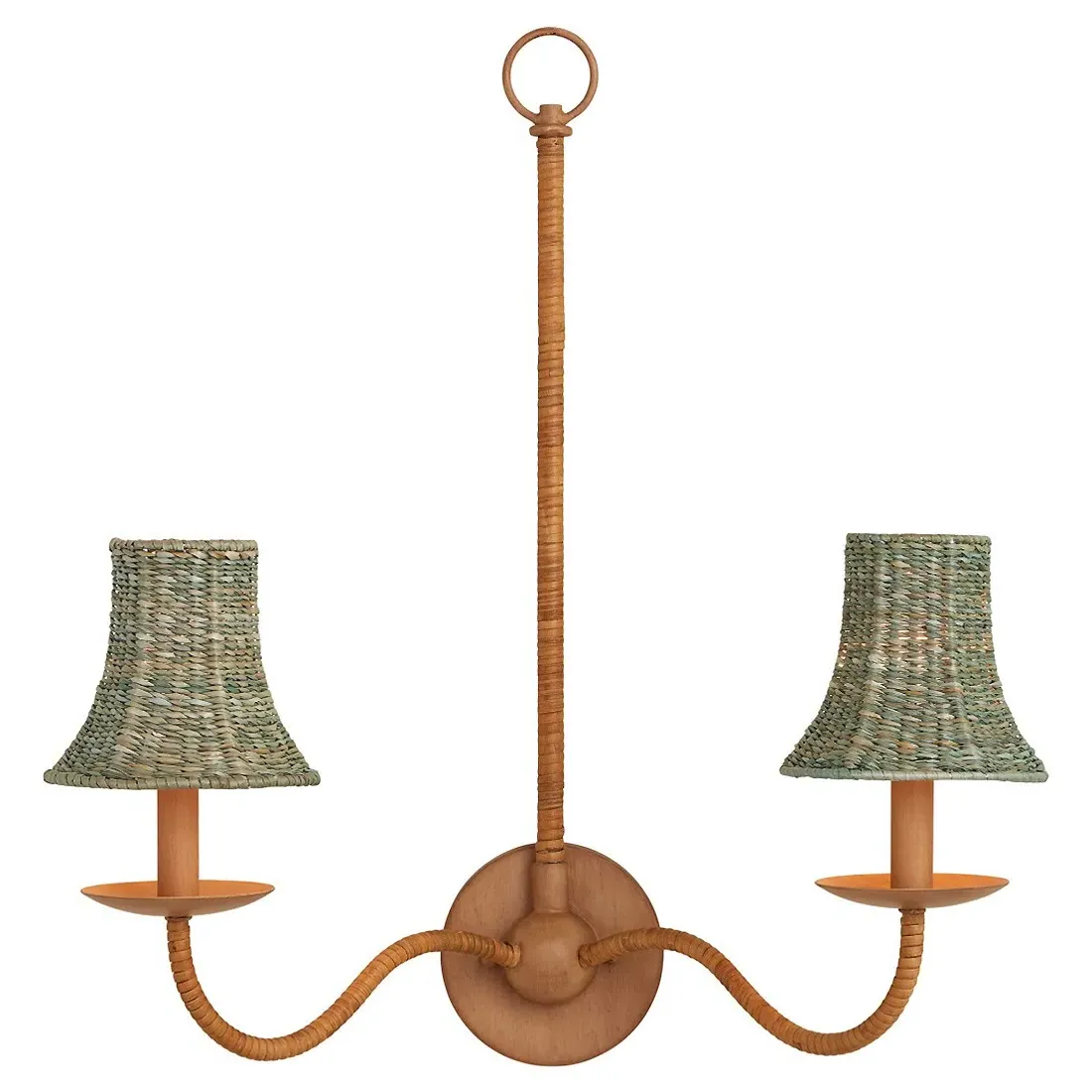 Reese Tapered Chandelier Shade - Light Teal, Seagrass