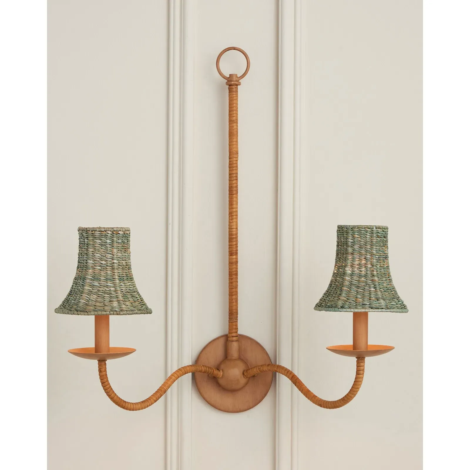 Reese Tapered Chandelier Shade - Light Teal, Seagrass
