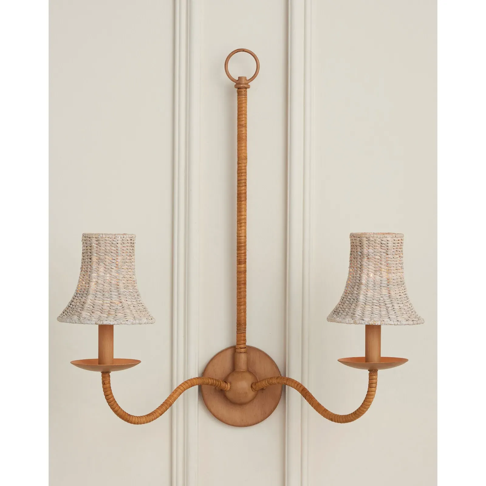 Reese Tapered Chandelier Shade - Whitewash, Seagrass