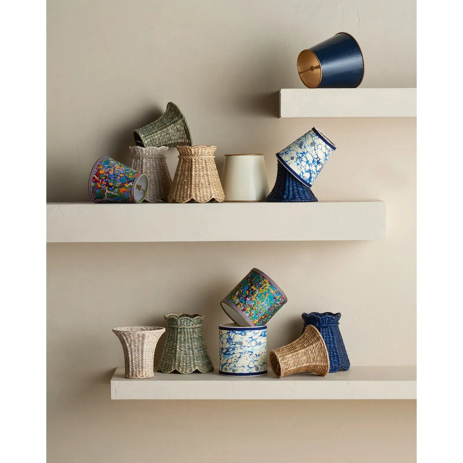 Reese Tapered Chandelier Shade - Whitewash, Seagrass