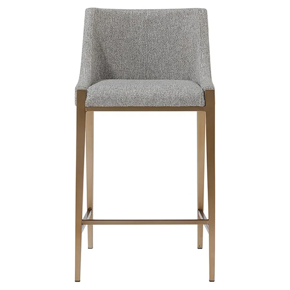 Reeves French Monument Counter Stool - Pebble Grey, Steel