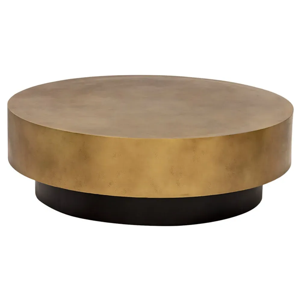 Regan Round Coffee Table - Antique Brass, Steel