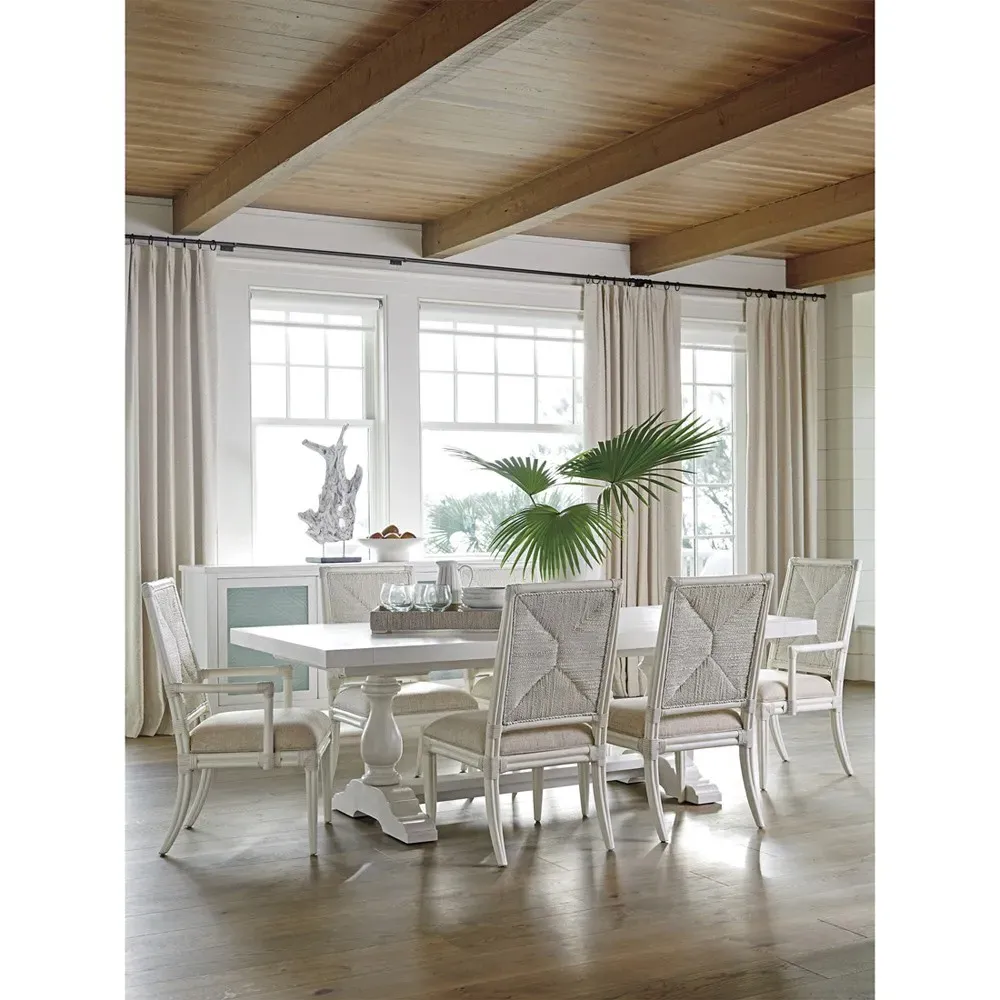 Regatta Rattan Dining Arm Chair - White, Mahogany