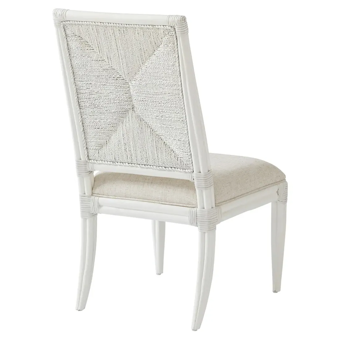 Regatta Rattan Dining Side Chair - White, Mahogany