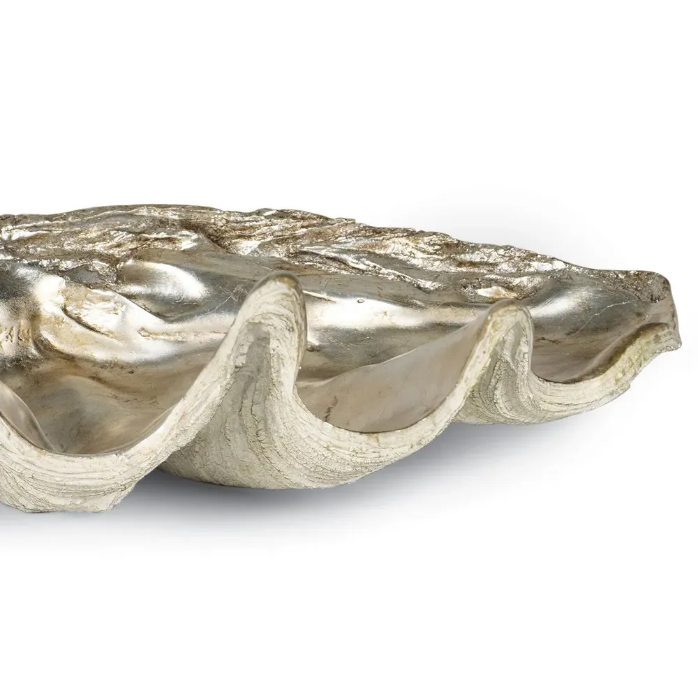 Regency Large Clam Decorative Bowl - Silver, Resin