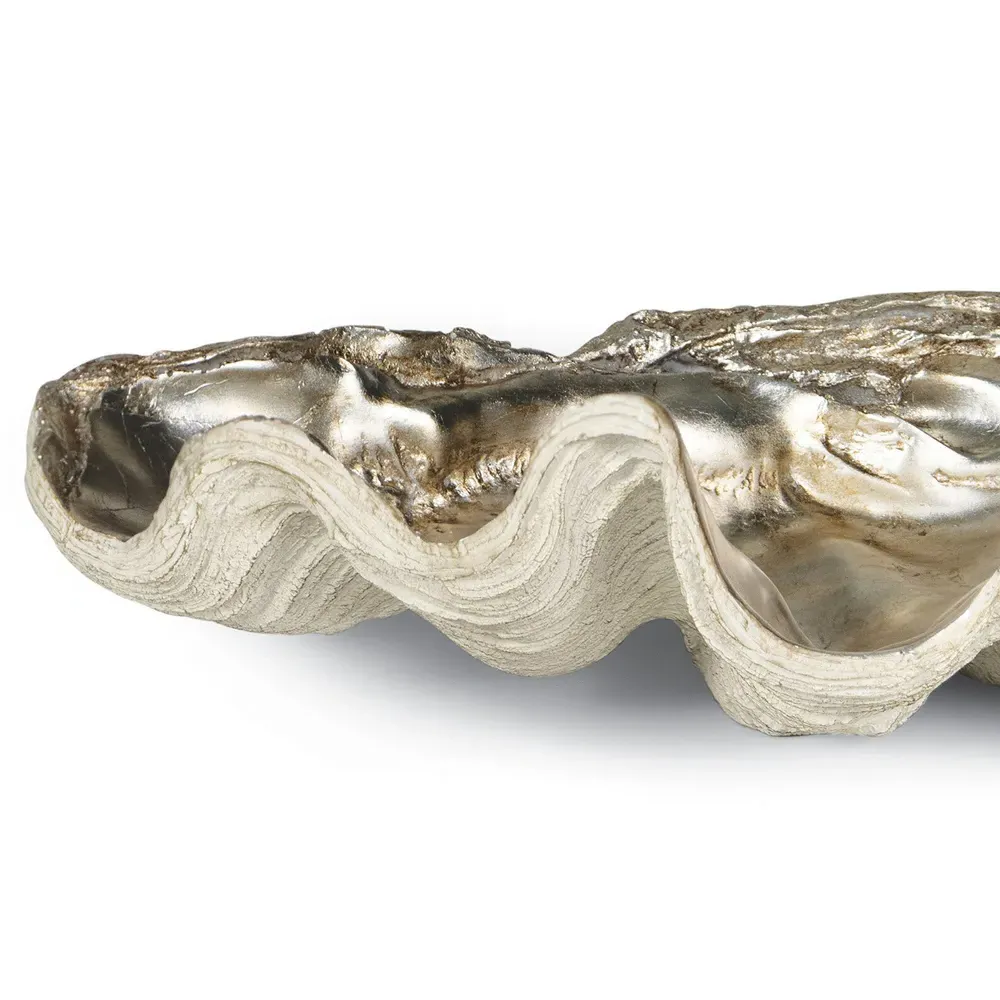 Regency Large Clam Decorative Bowl - Silver, Resin