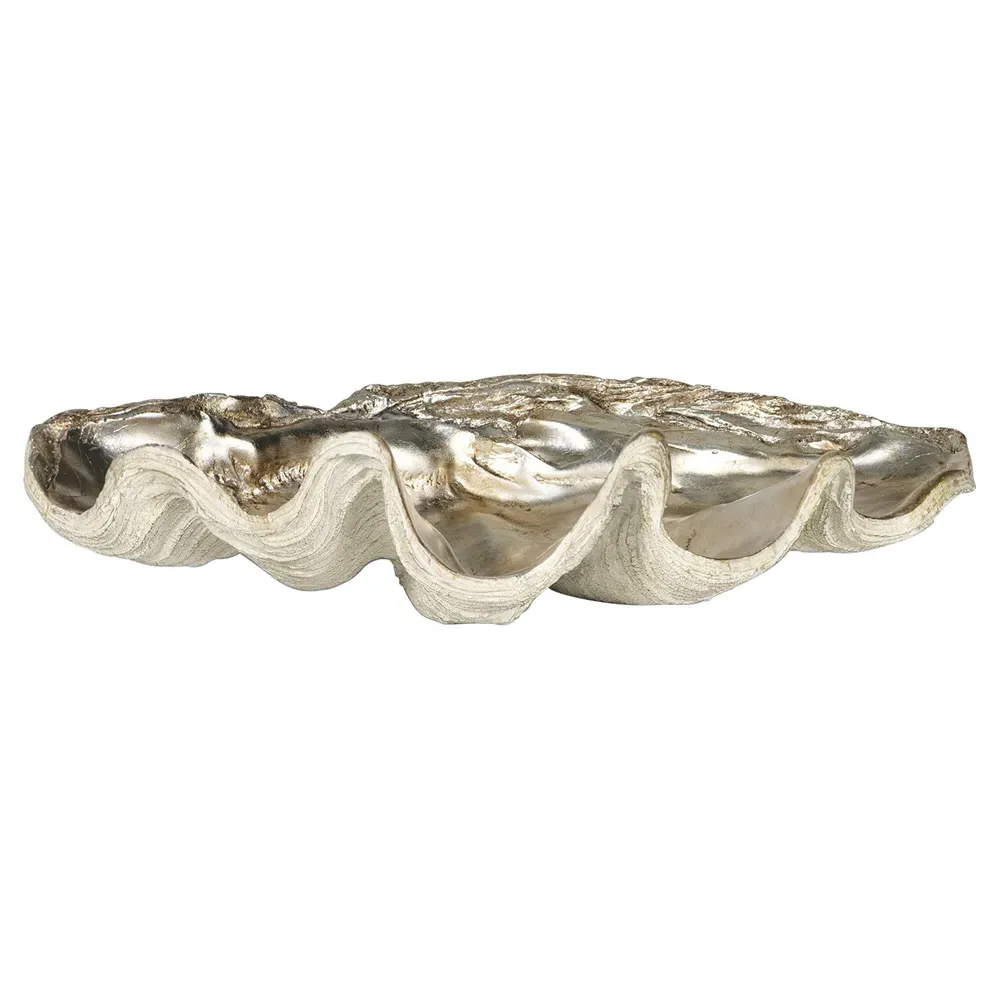 Regency Large Clam Decorative Bowl - Silver, Resin