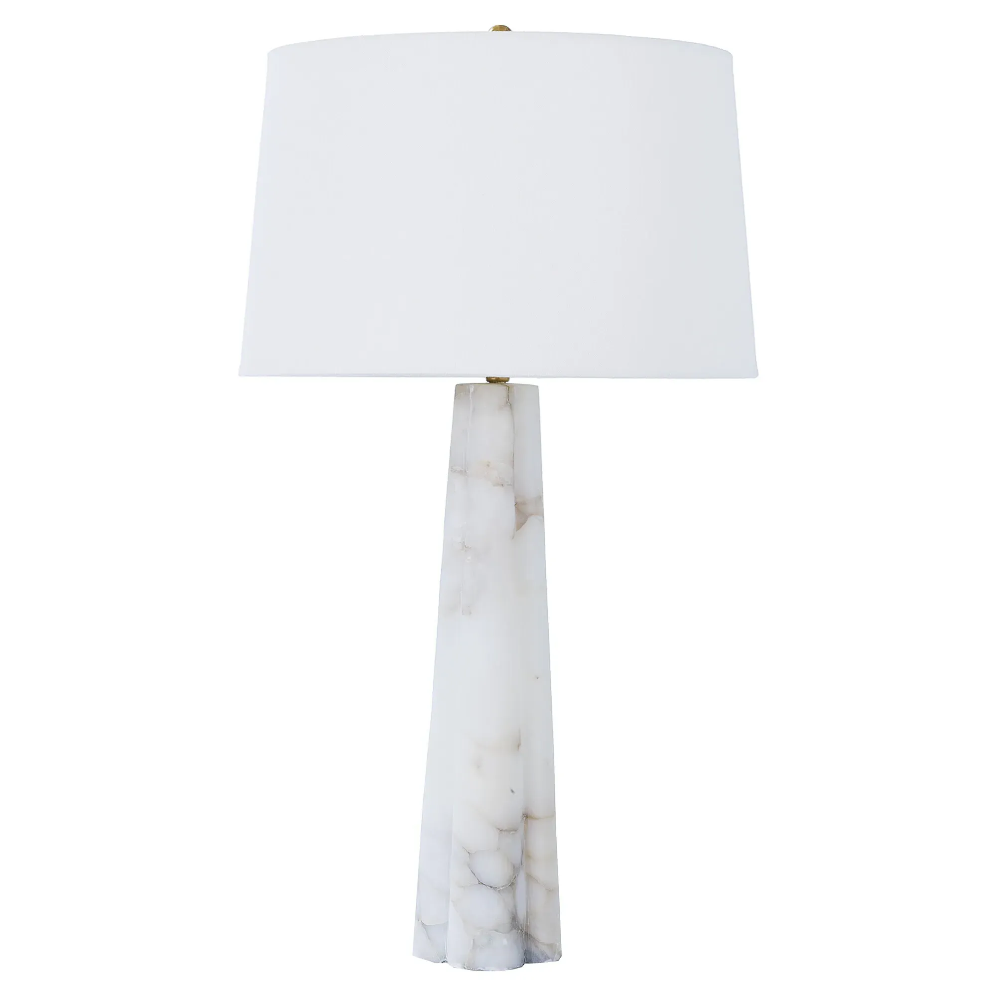 Regency Quatrefoil Table Lamp - White, Alabaster Stone image