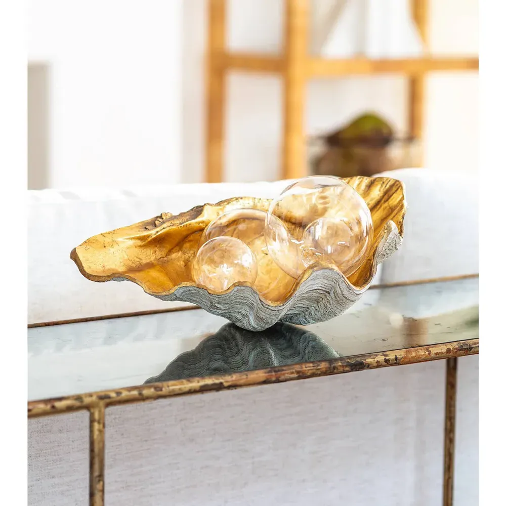 Regency Small Clam Decorative Bowl - Silver, Resin