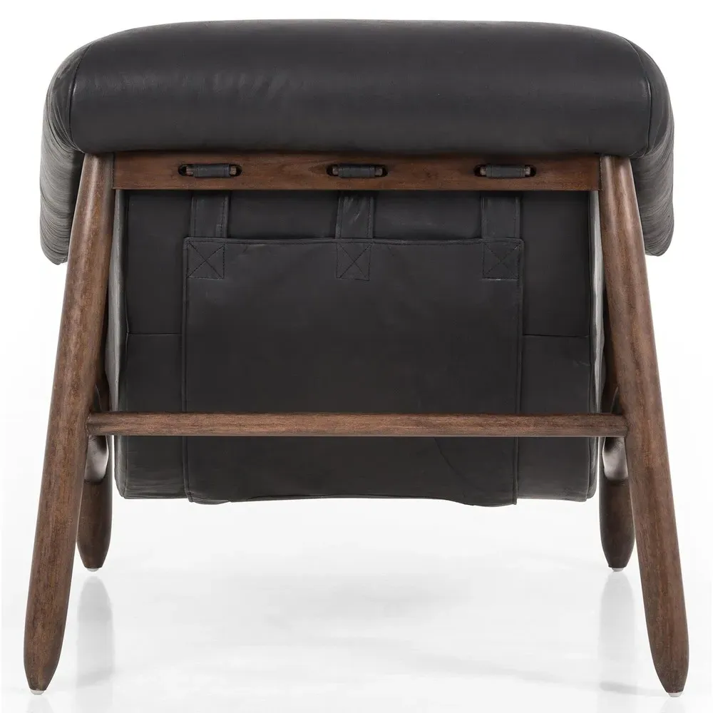 Reggie Club Chair - Black, Leather