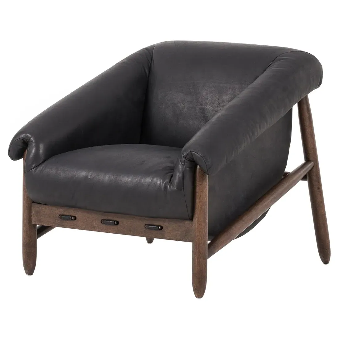 Reggie Club Chair - Black, Leather image
