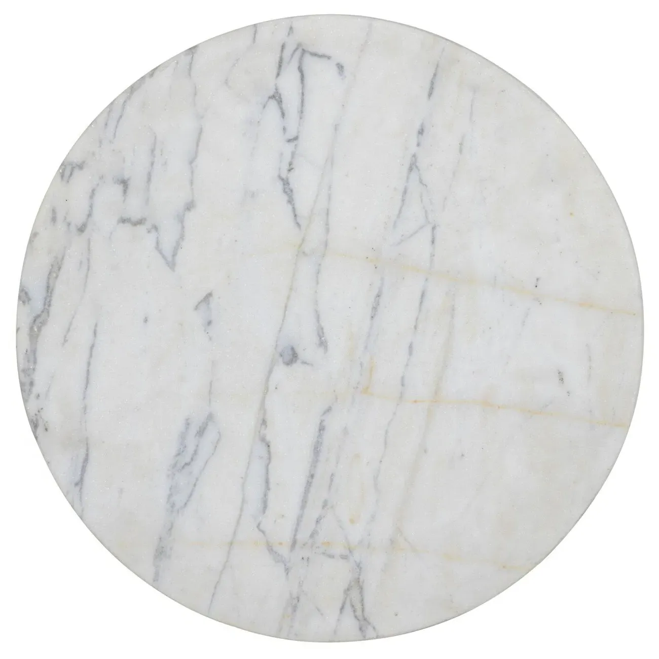 Regina Round End Table - White, Marble