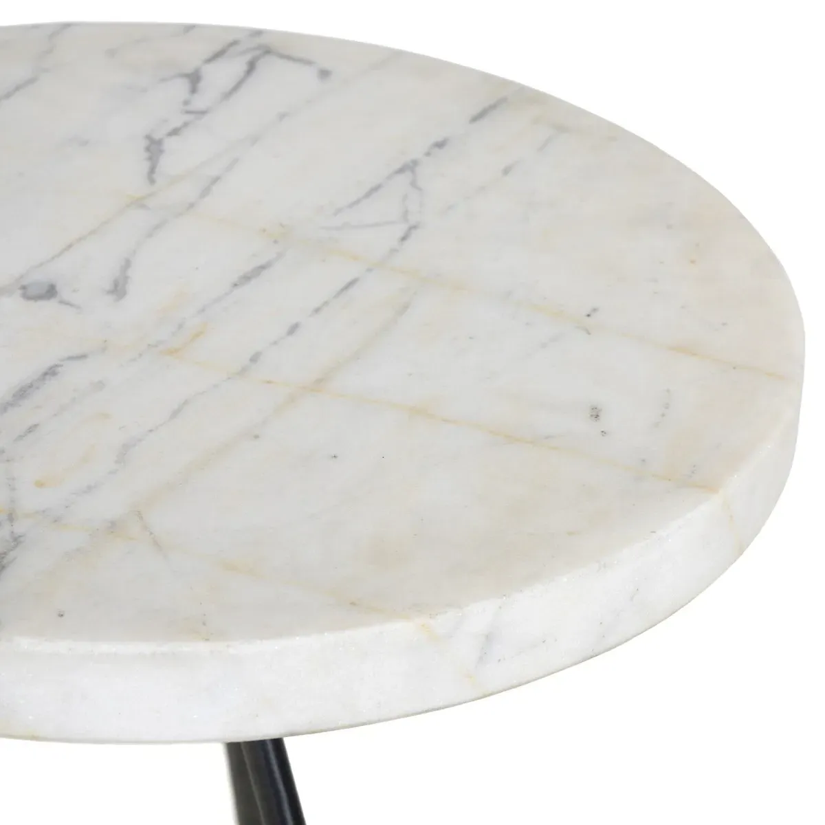Regina Round End Table - White, Marble