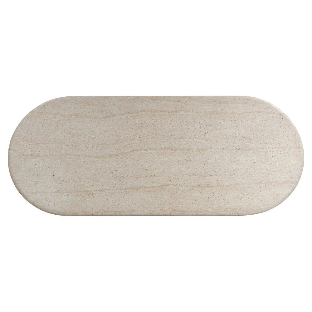 Regine Oval Outdoor Dining Table - Beige, Concrete