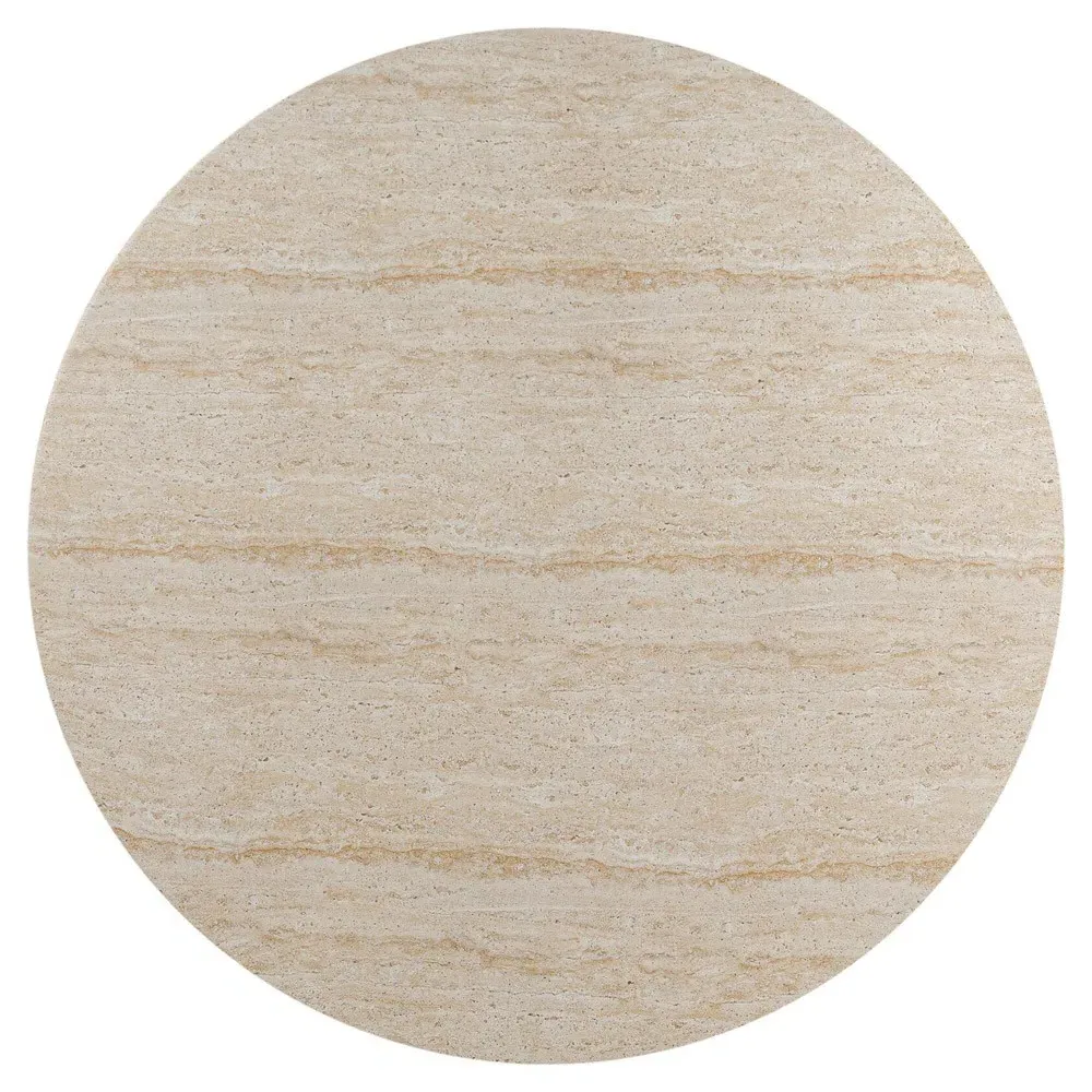 Regine Round Outdoor Coffee Table - Beige, Concrete