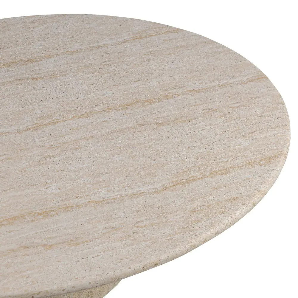 Regine Round Outdoor Coffee Table - Beige, Concrete