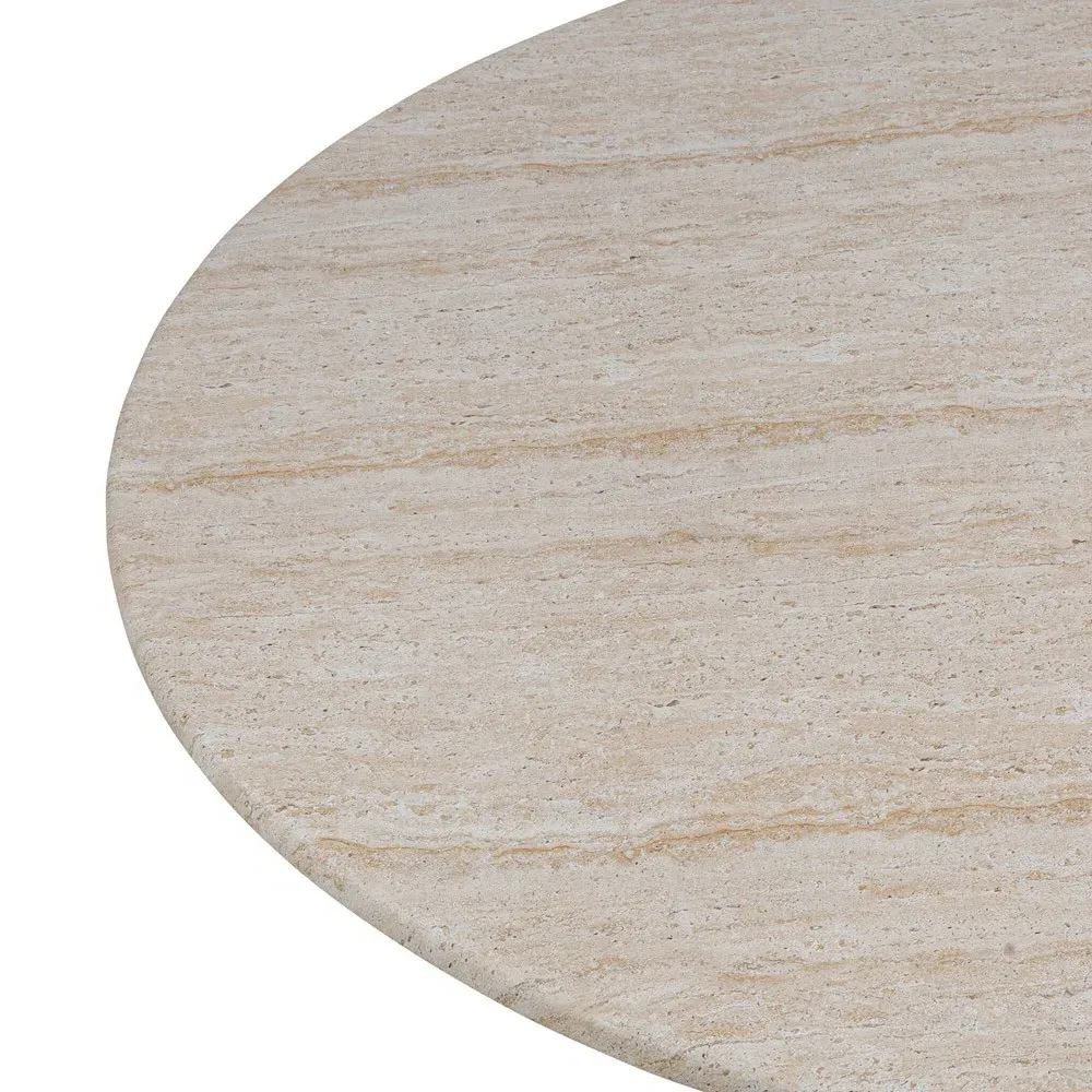 Regine Round Outdoor Coffee Table - Beige, Concrete