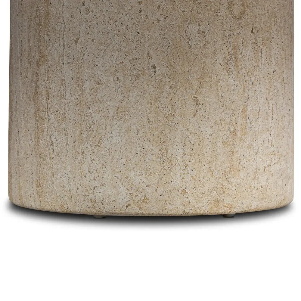 Regine Round Outdoor Coffee Table - Beige, Concrete