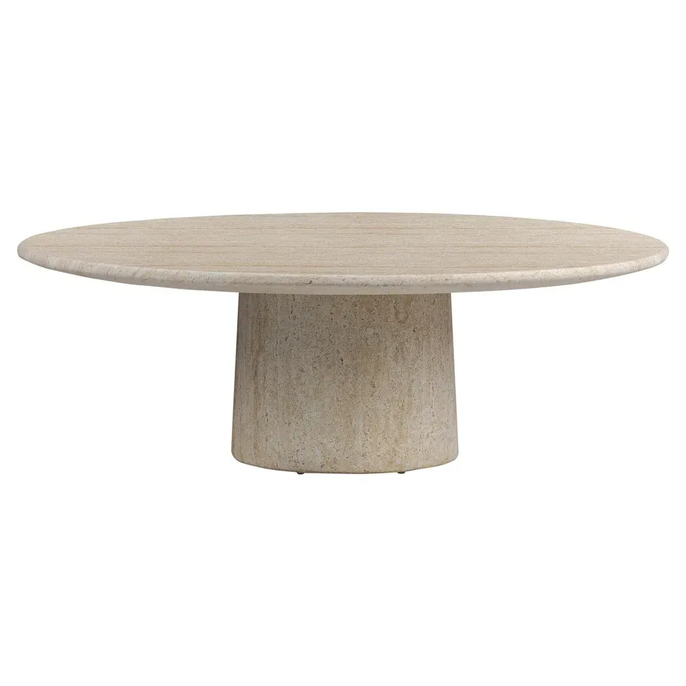 Regine Round Outdoor Coffee Table - Beige, Concrete