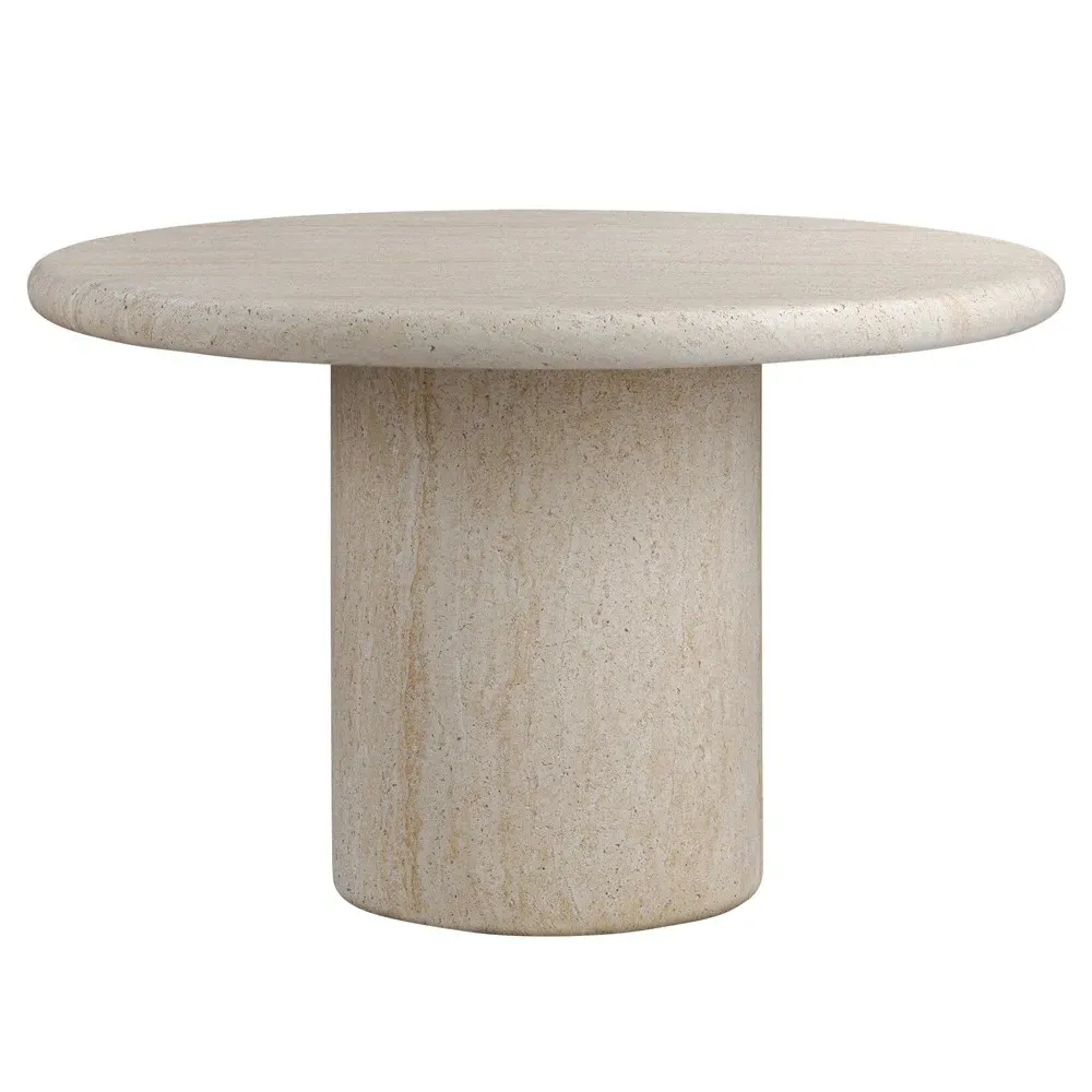 Regine Round Outdoor Dining Table - Beige, Concrete