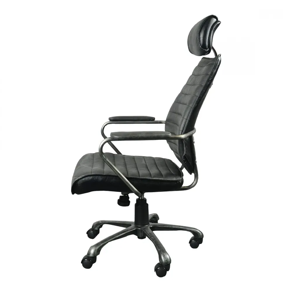 Reid Industrial Tufted Adjustable Office Chair - Black, Iron