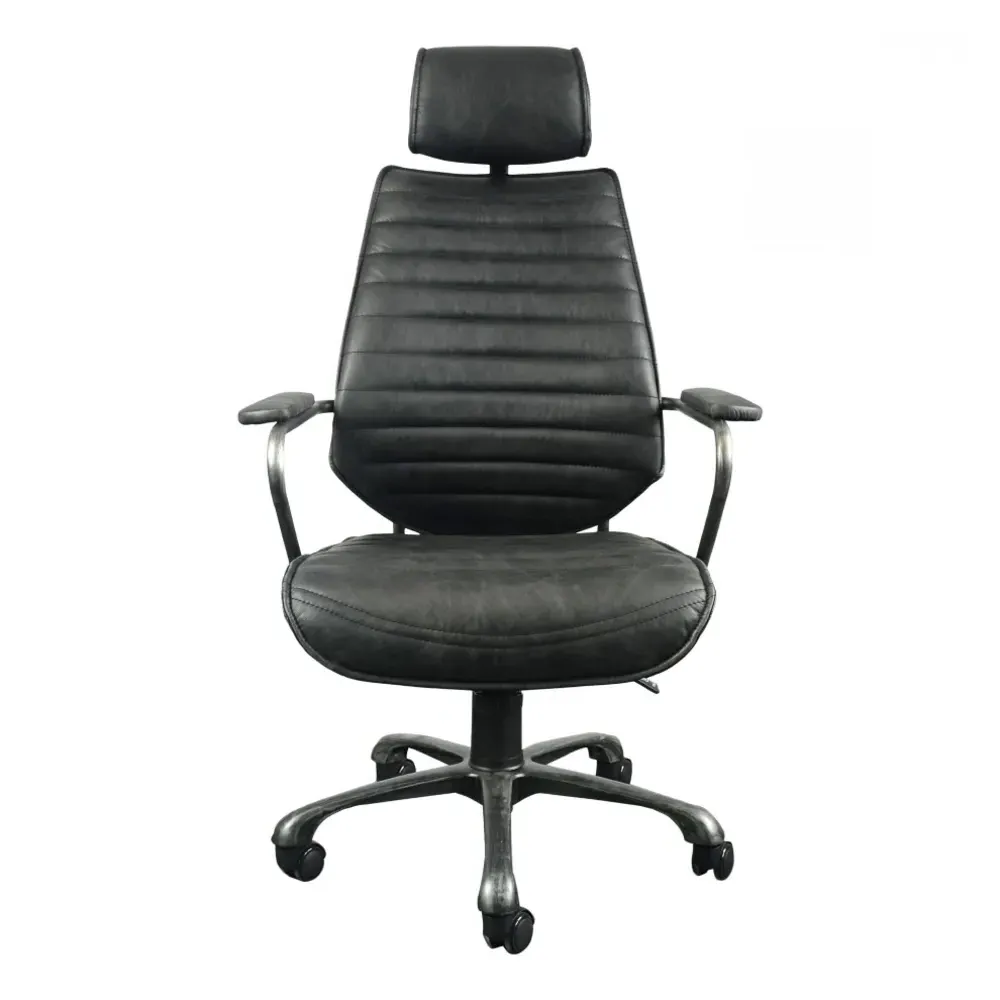Reid Industrial Tufted Adjustable Office Chair - Black, Iron image