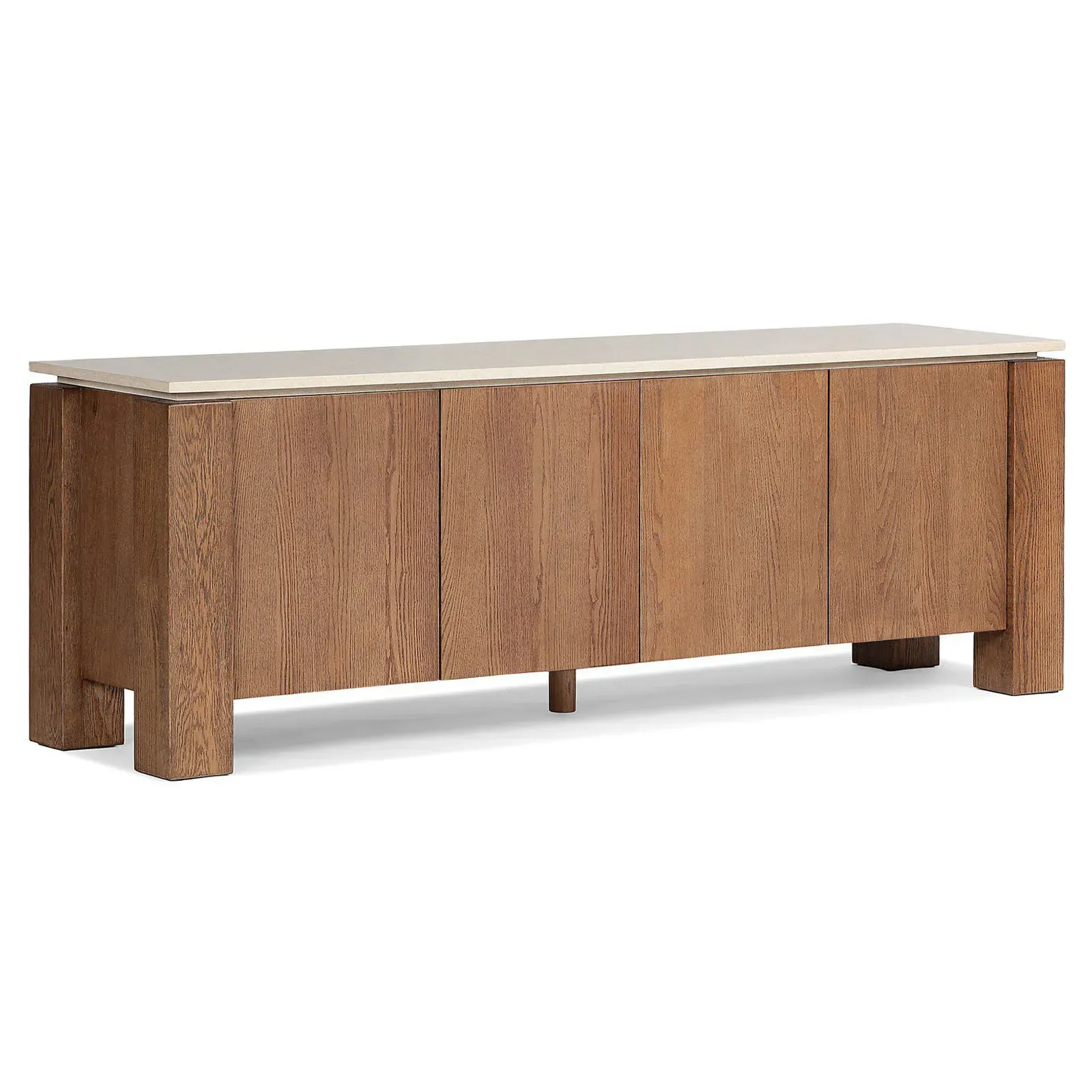 Reign Rustic Lodge Media Cabinet - Cream, Marble