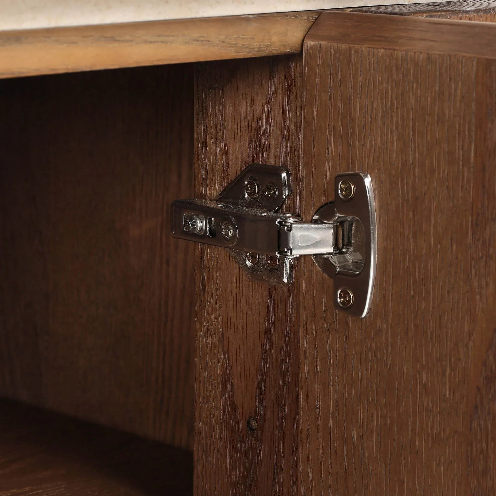 Reign Rustic Lodge Media Cabinet - Cream, Marble