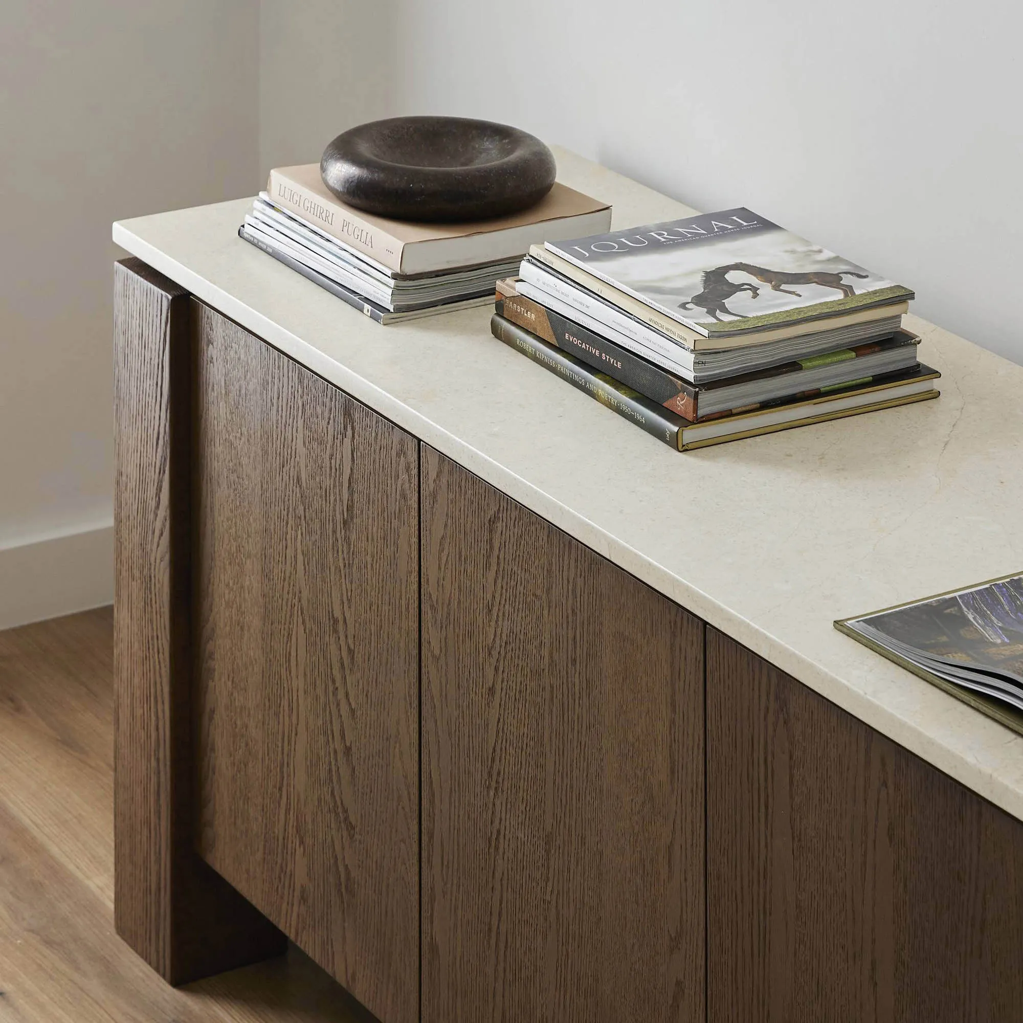 Reign Rustic Lodge Media Cabinet - Cream, Marble