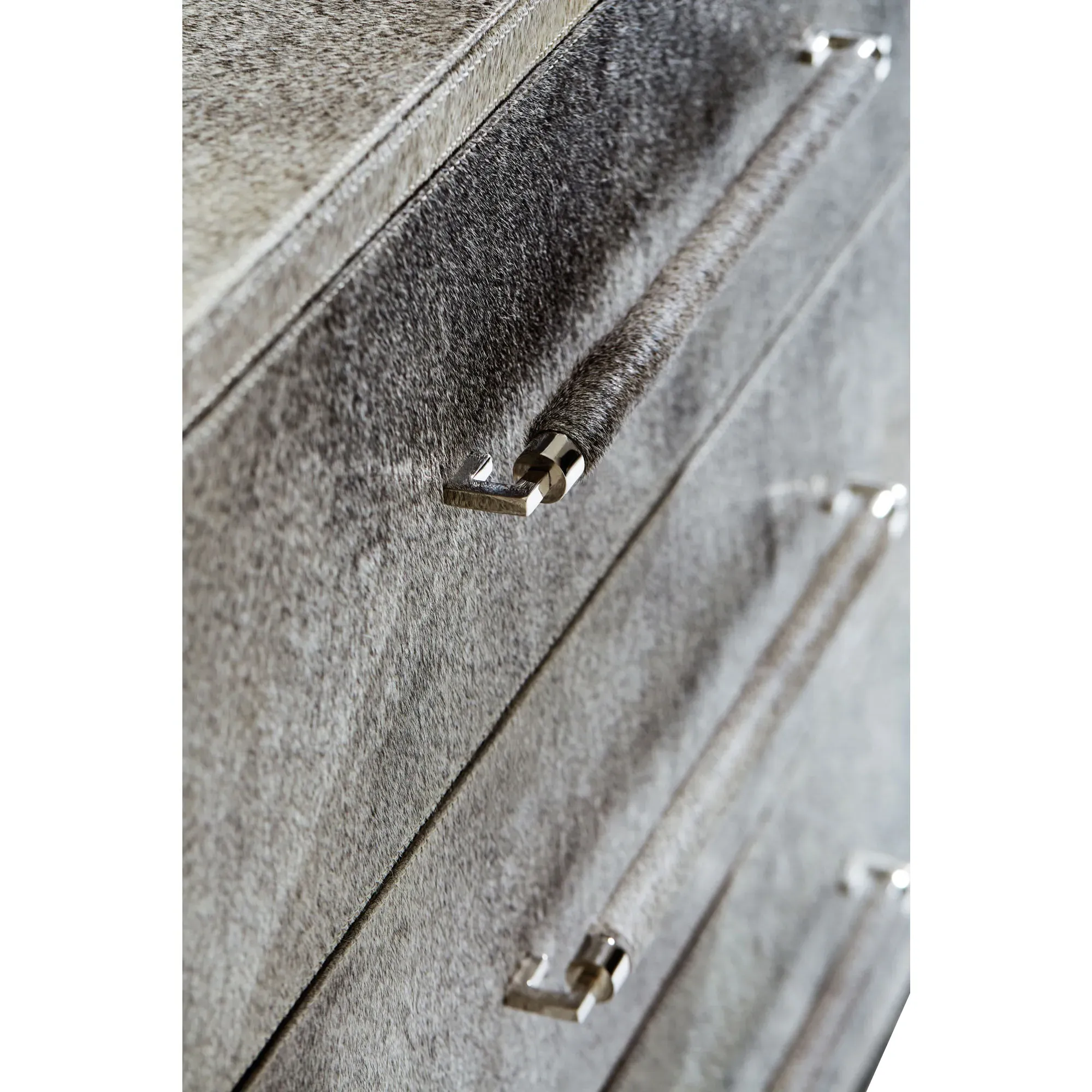 Remi Dresser with 3 Drawers - Grey, Hair-on-Hide