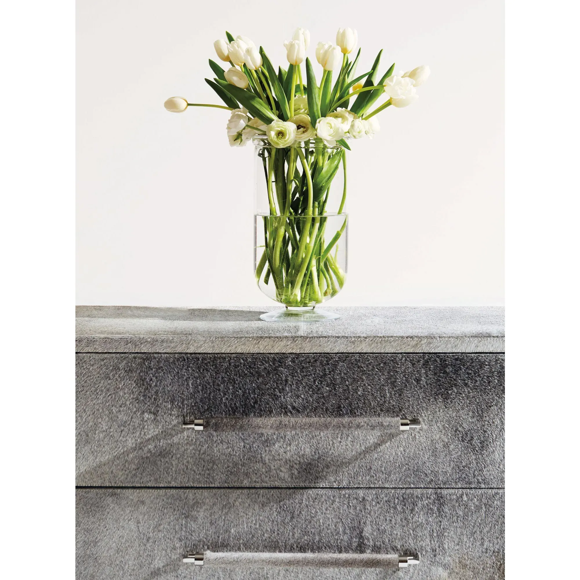 Remi Dresser with 3 Drawers - Grey, Hair-on-Hide