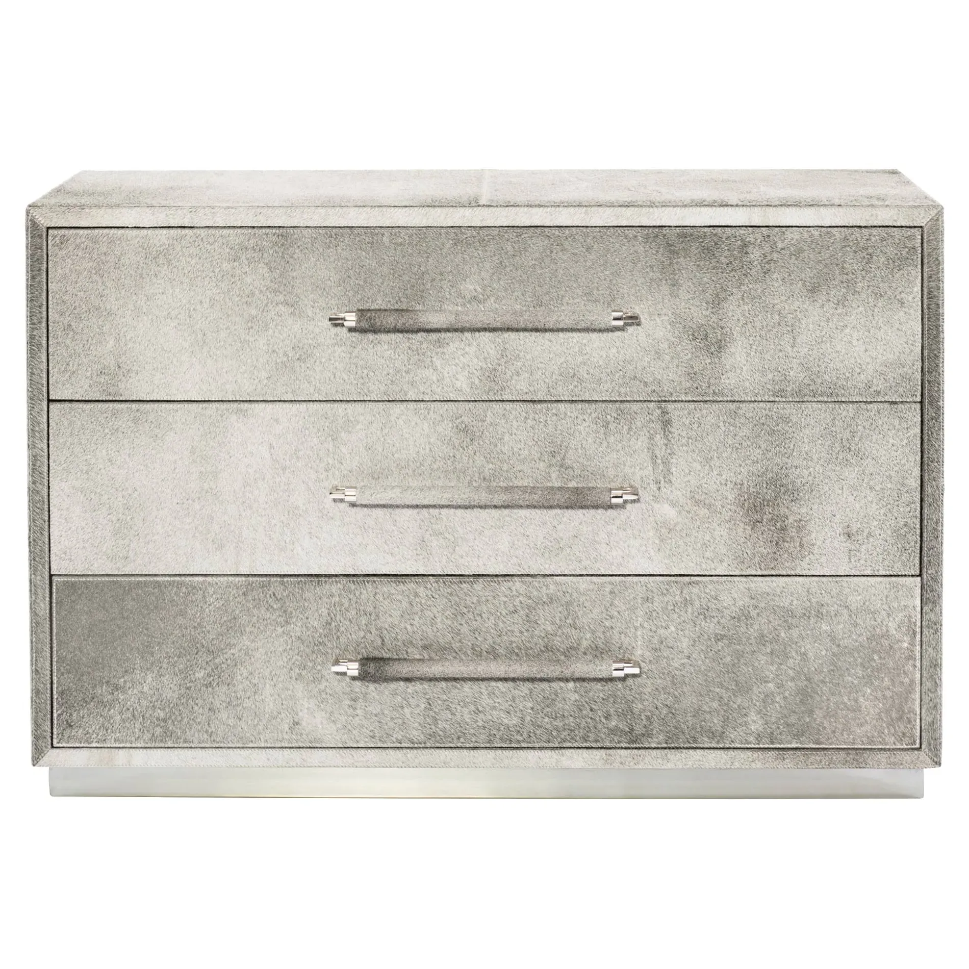 Remi Dresser with 3 Drawers - Grey, Hair-on-Hide image