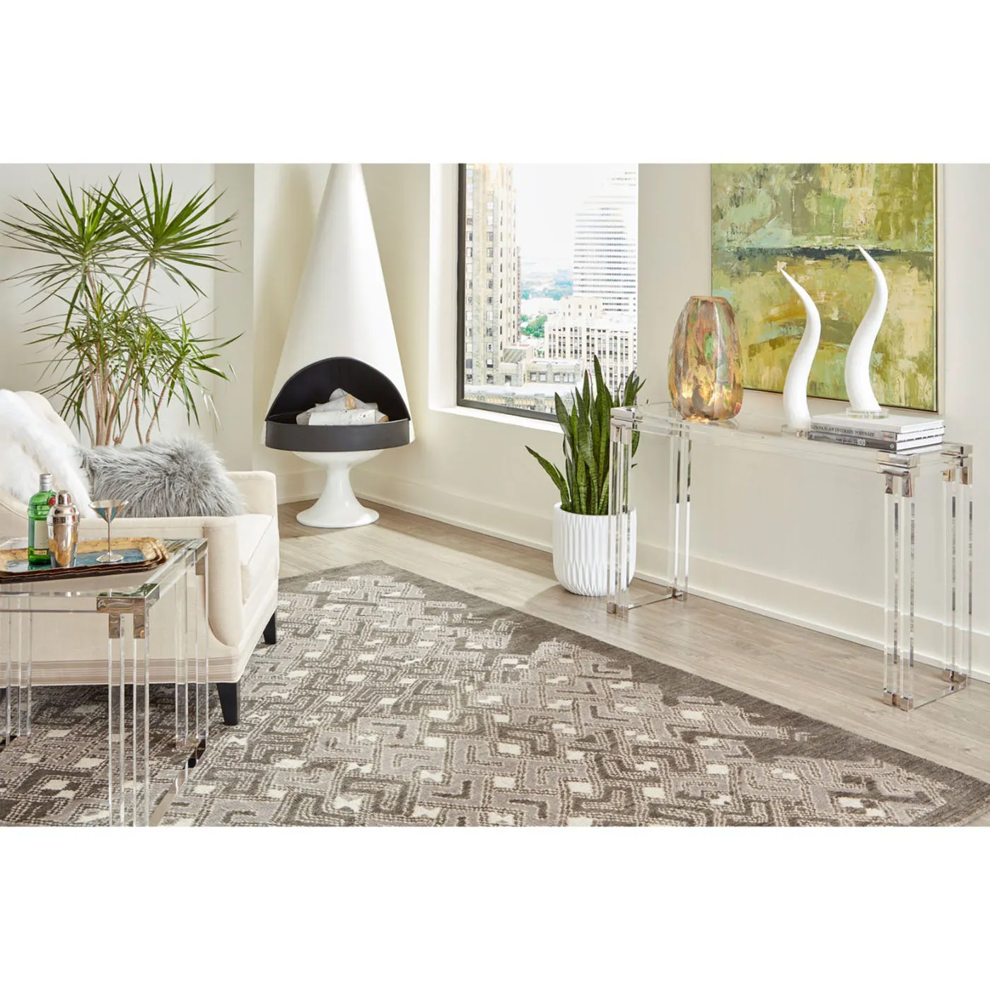 Remington Rectangular Console Table - Clear, Acrylic