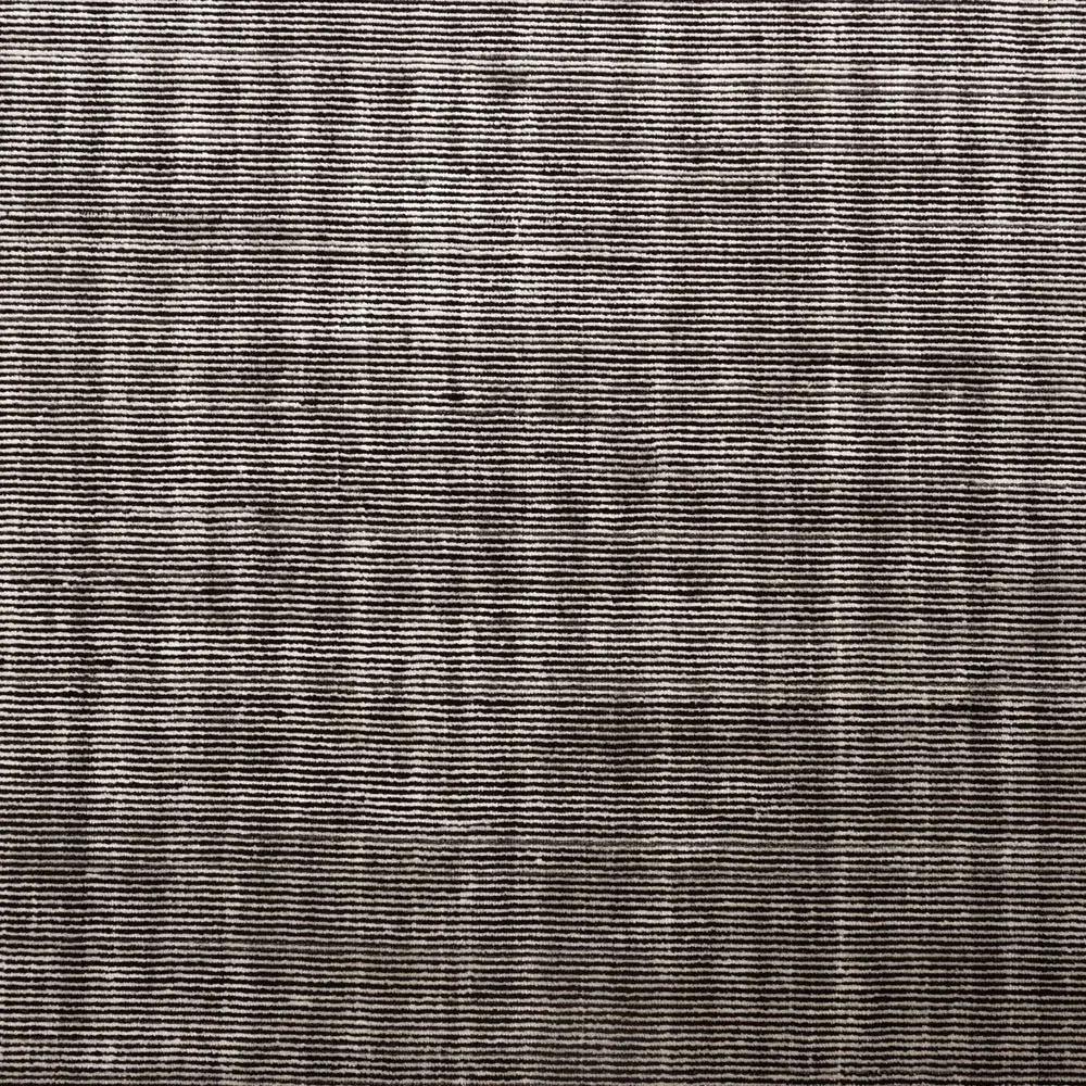 Remington Striated Patterned Rug - Black, Viscose Wool