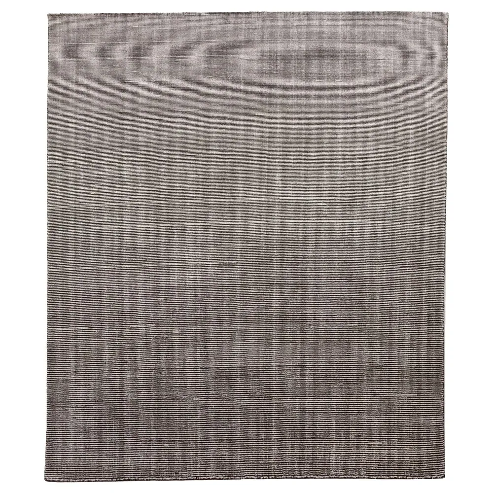 Remington Striated Patterned Rug - Black, Viscose Wool image