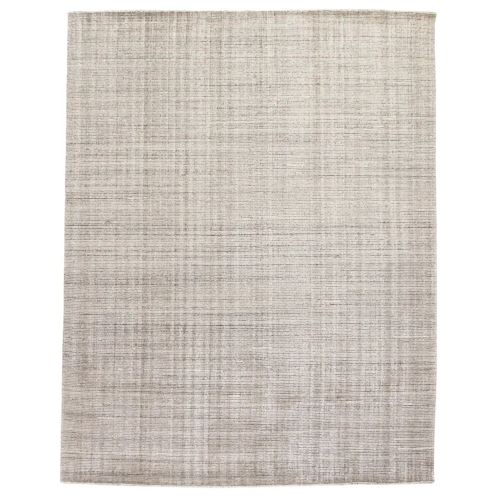 Remington Striated Patterned Rug - Brown, Viscose Wool