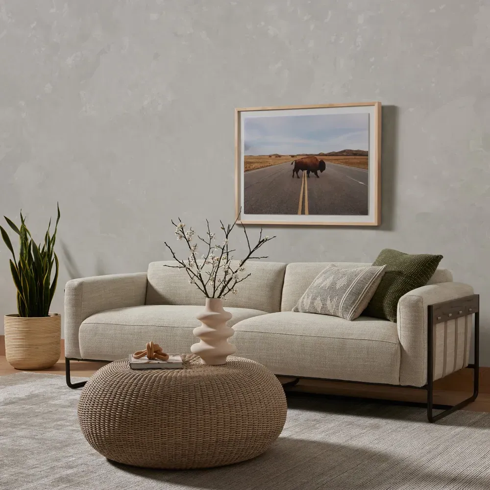 Remington Striated Patterned Rug - Grey, Viscose