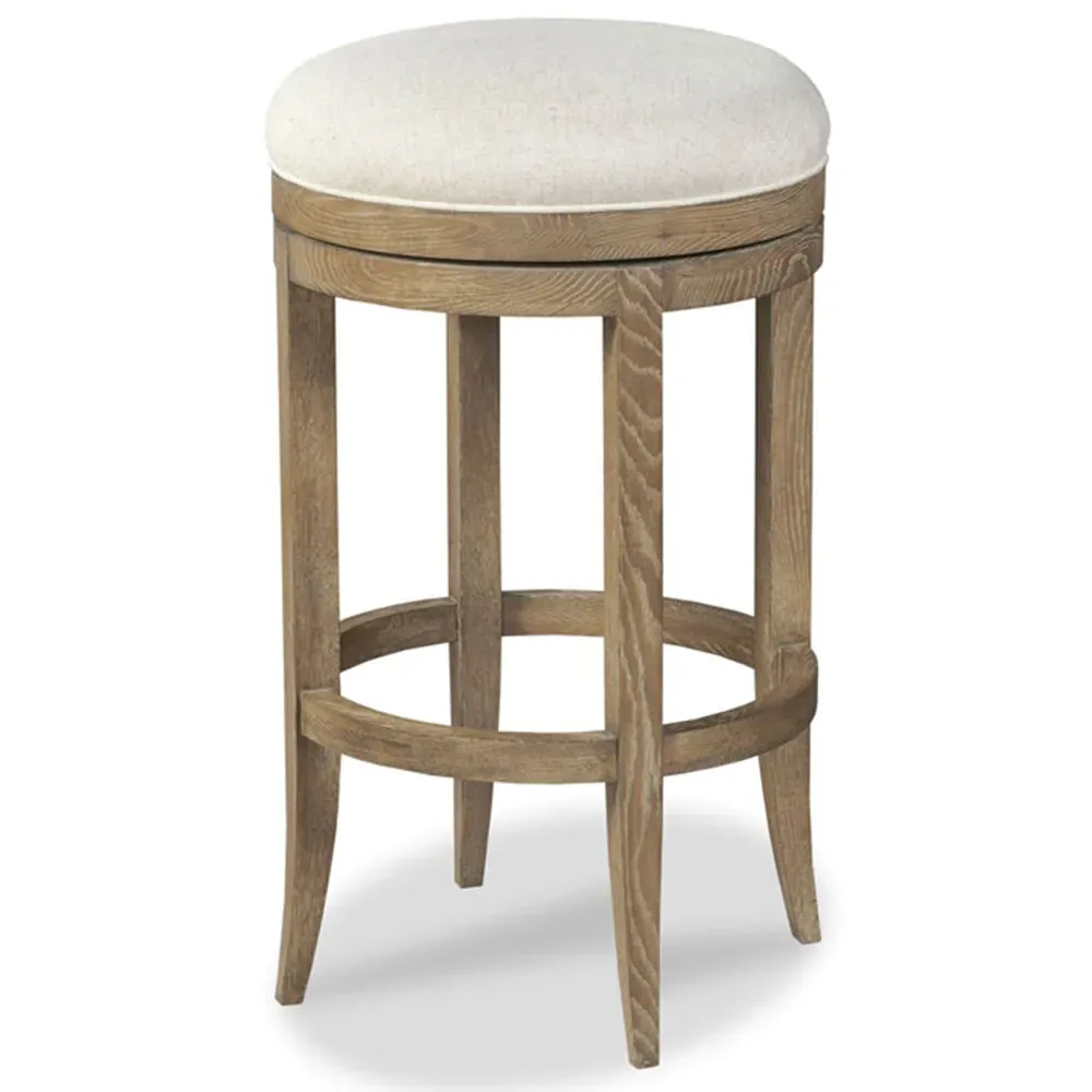 Remington Swivel Counter Stool - White, Oak