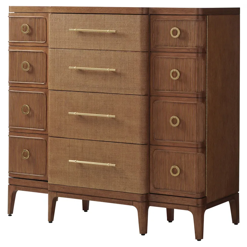 Remington Tall Chest - Brown, Raffia image