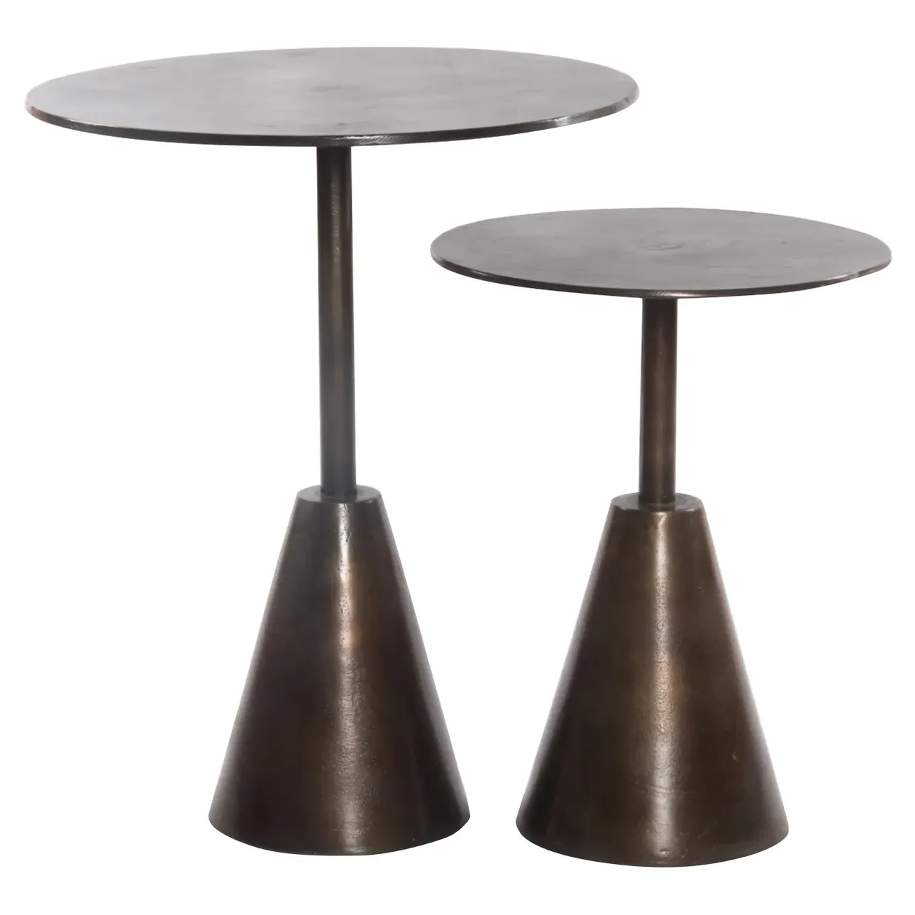 Ren Round Outdoor Side Table Set of 2 - Rust