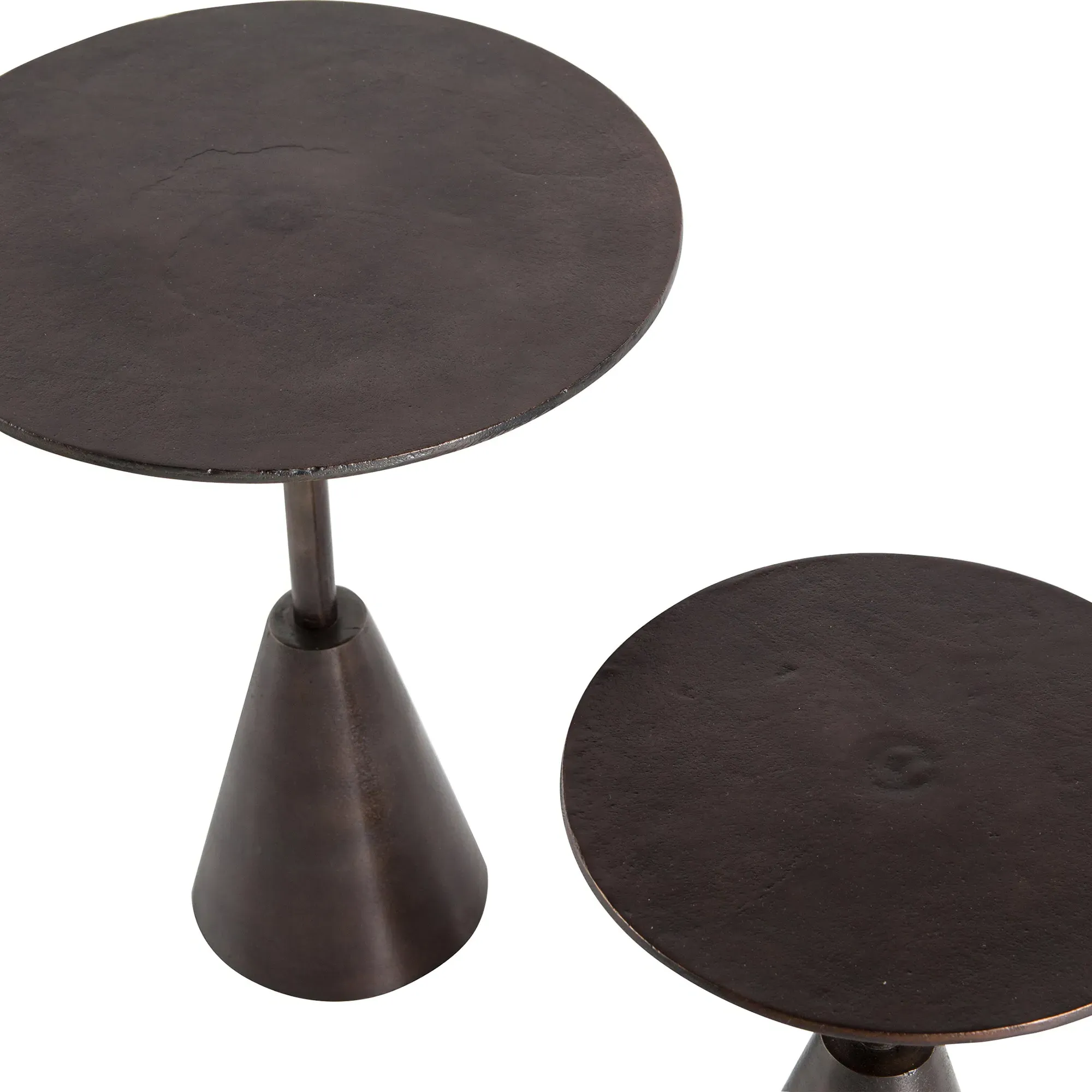 Ren Round Outdoor Side Table Set of 2 - Rust