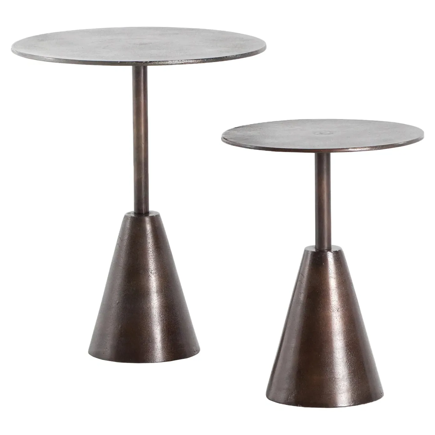 Ren Round Outdoor Side Table Set of 2 - Rust image